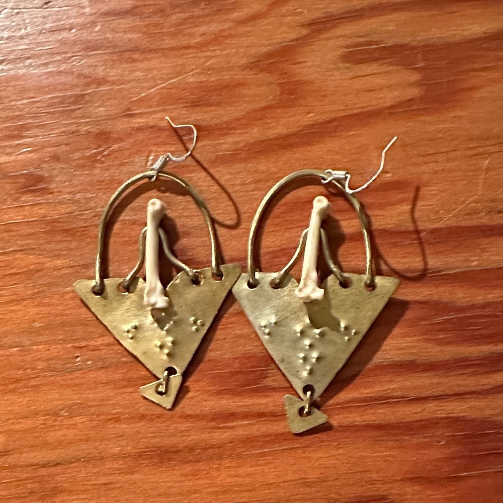 Gold Boned Earrings